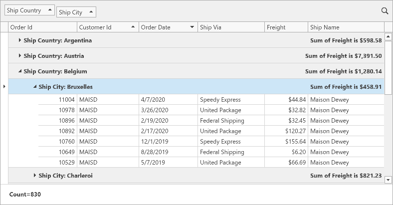 DevExpress WPF中文教程：如何在GridControl中显示摘要？