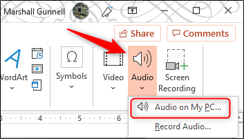 Add audio from PC