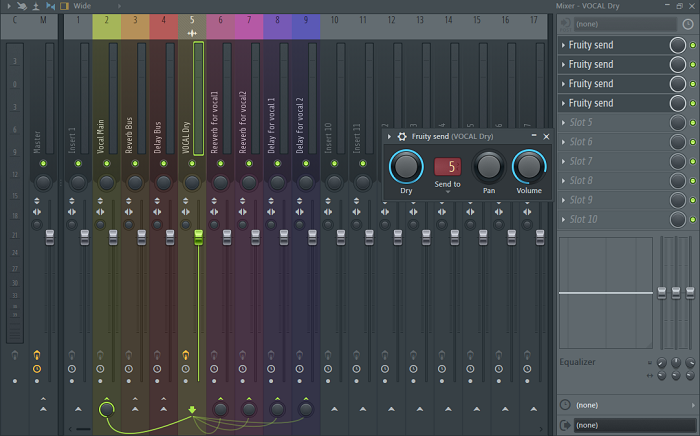 混音臺的編排以及Fruity Send的使用