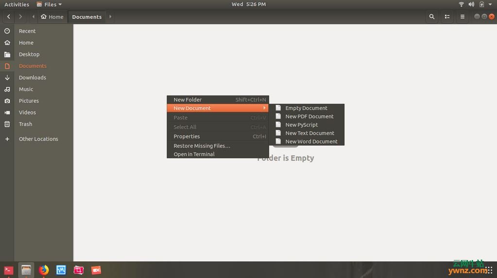 linux如何右键新建文件夹,在Ubuntu 18.04右键菜单中增加新文档(New Document)及其他类型选项... 配图05