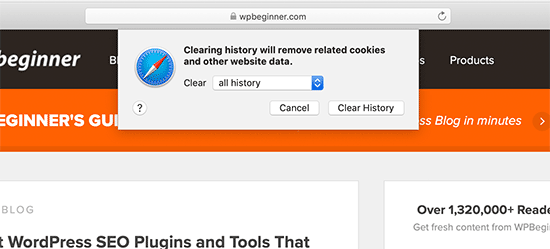 Clear all data in Safari Clear all data in Safari