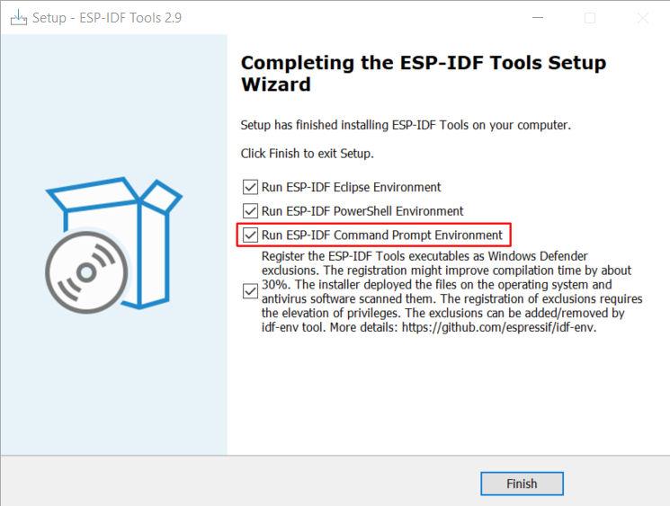  ESP-IDF ߰װʱ Run ESP-IDF Command Prompt (cmd.exe)