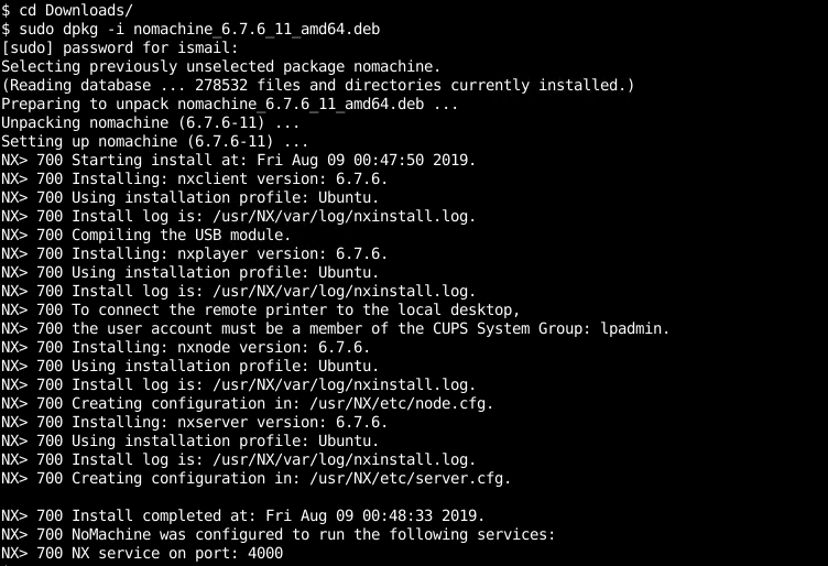 using nomachine nx on ubuntu