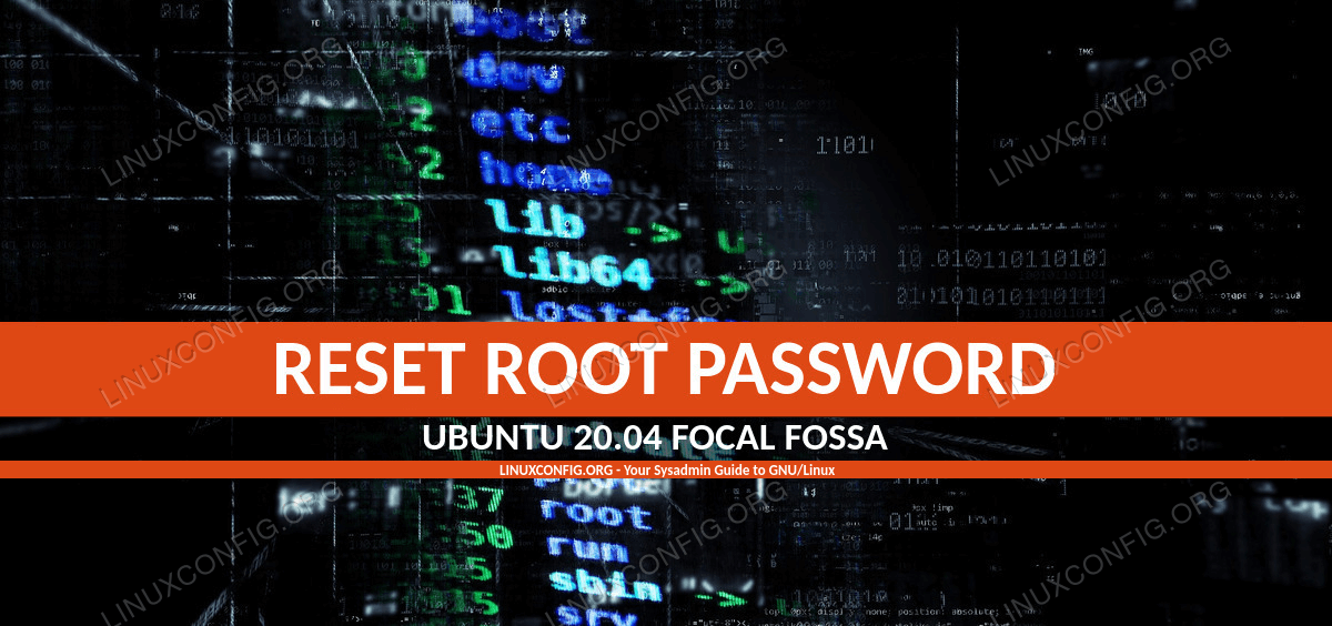 Ubuntu 20.04 reset root password