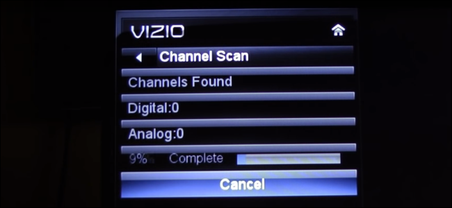 Channel scanning on a VIZIO E series TV