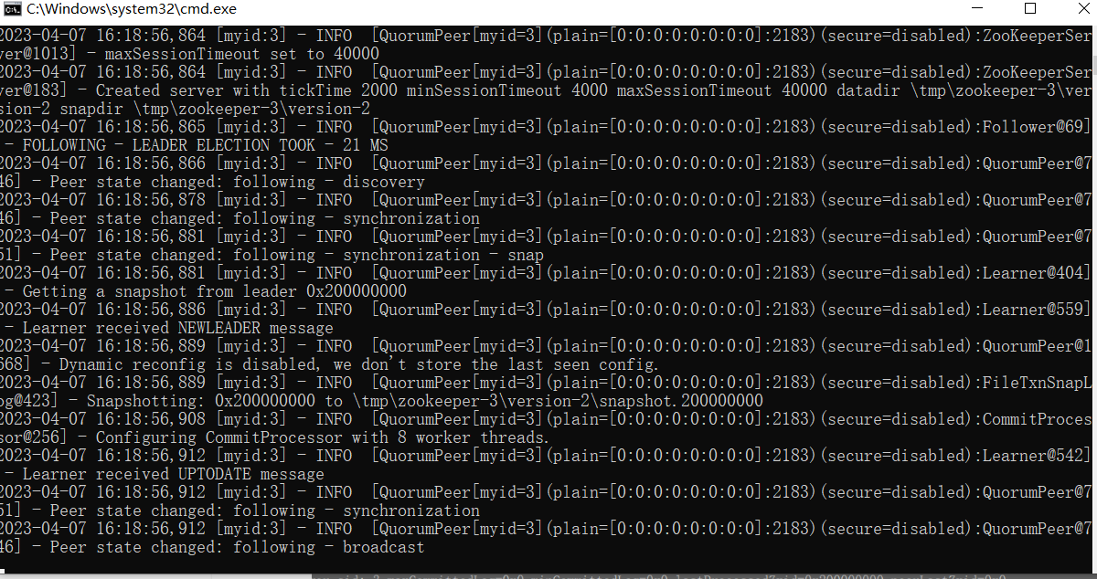 在windows上搭建zookeeper