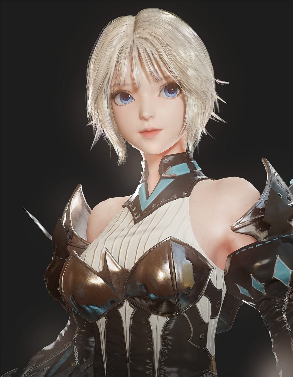 3d模型欣赏大眼短发战斗萝莉游戏角色