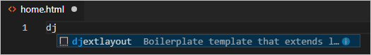 Django tutorial: autocompletion for the djextlayout code snippet
