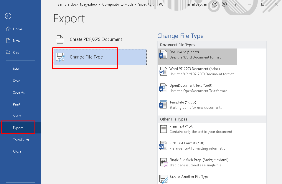 Convert DOC and DOCX Formats