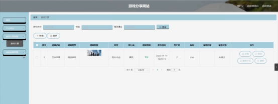 Java基于 SpringBoot+Vue 的游戏分享网站