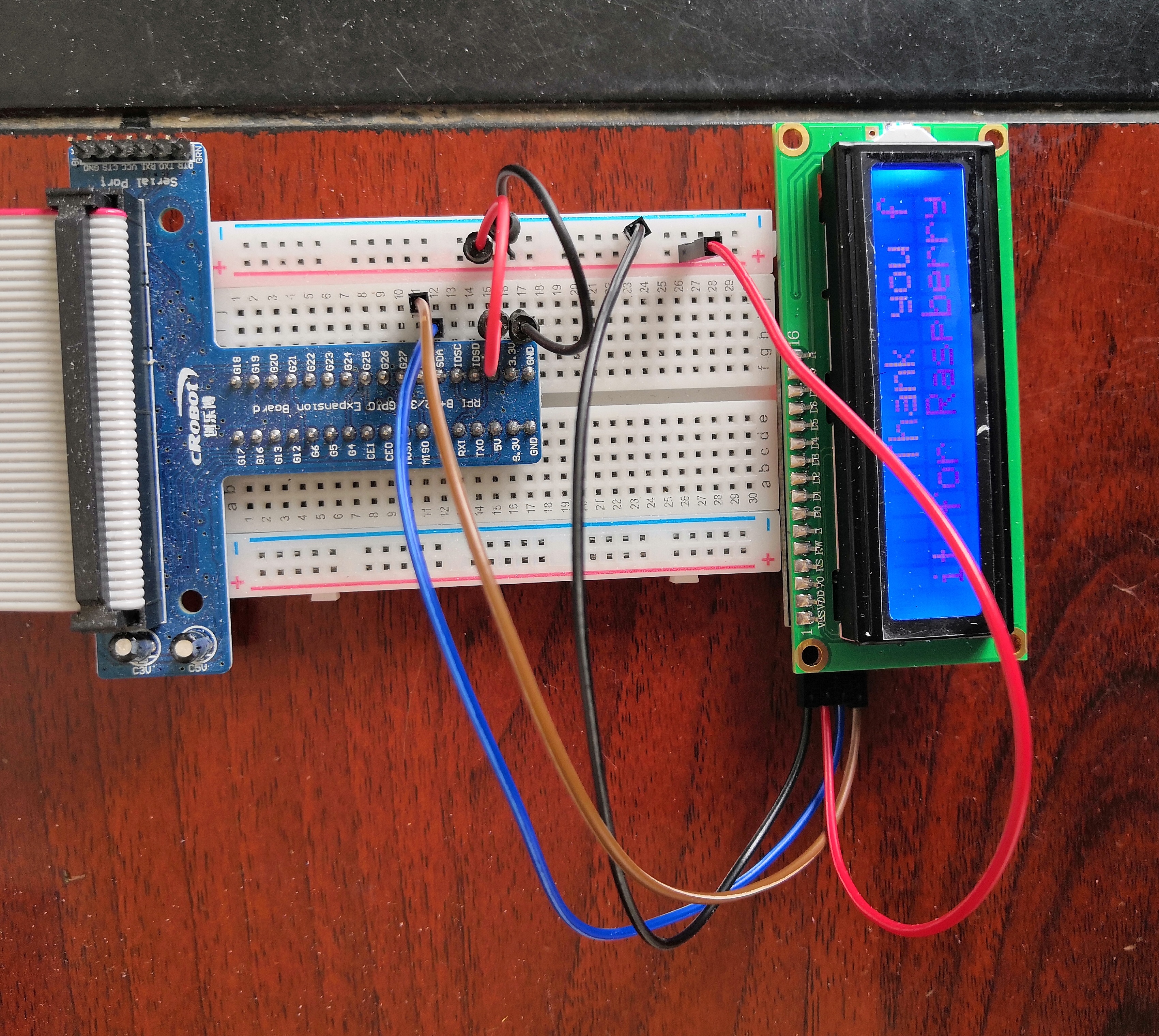 lcd1602实验实物接线图