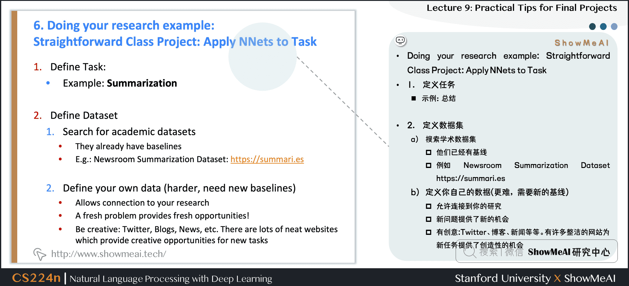 Doing your research example: Straightforward Class Project: Apply NNets to Task