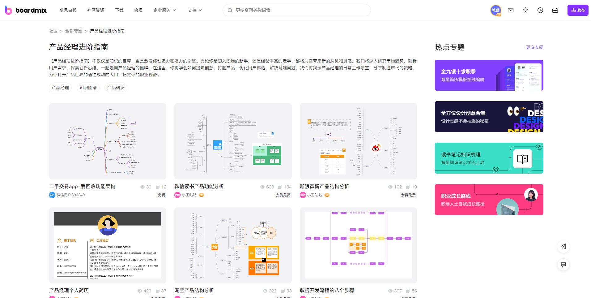 产品经理进阶指南-boardmix模板社区