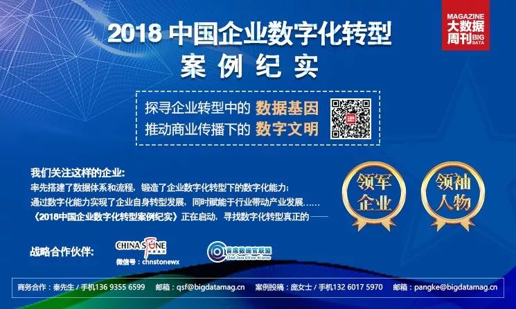 寻找2018中国企业数字化转型优秀案例！