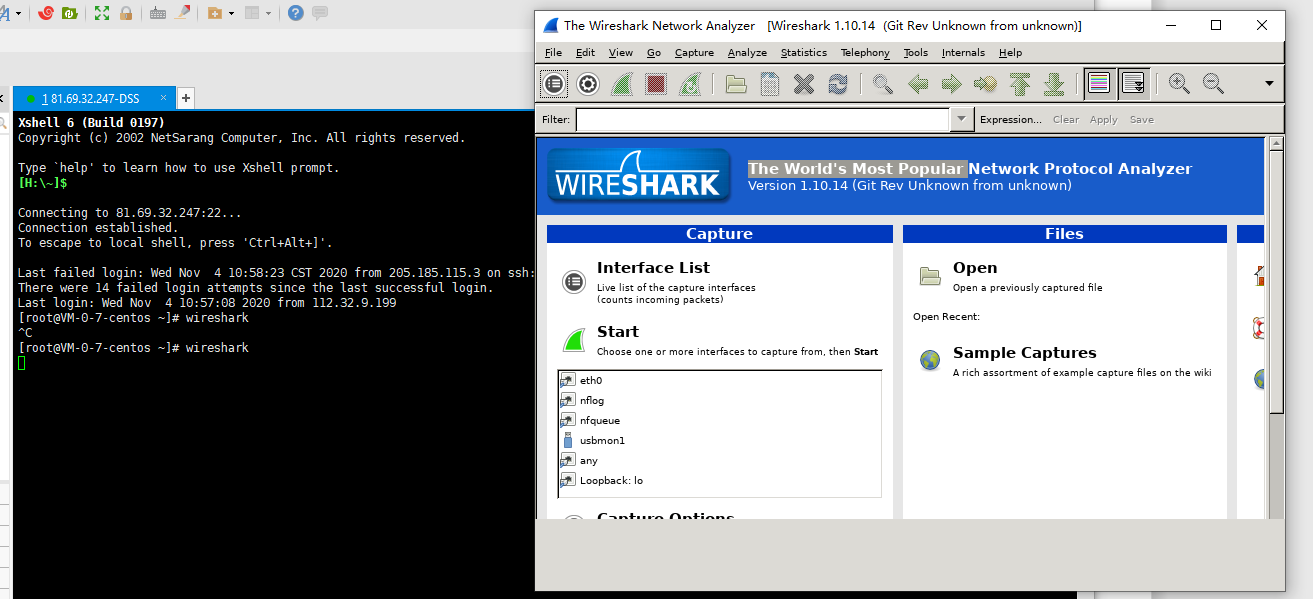 linux ssh抓包,如何在SSH连接Linux系统的环境下使用wireshark抓包？