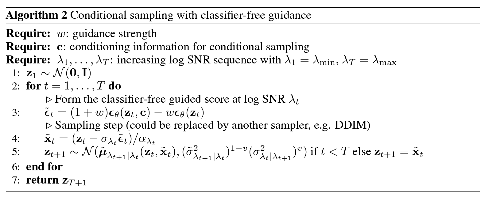 Classifier-Free Guidance 的采样流程