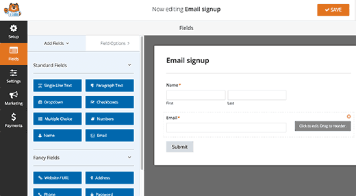 Editing a form in WPForms Editing a form in WPForms