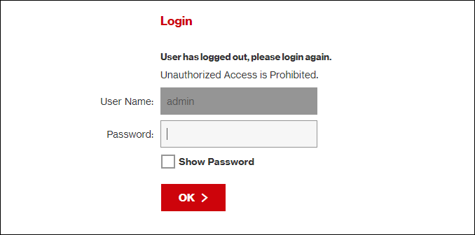 A router "Login" page.