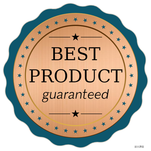 【Canvas与艺术】绘制蓝色波纹铜质Best Product Guaranteed徽章