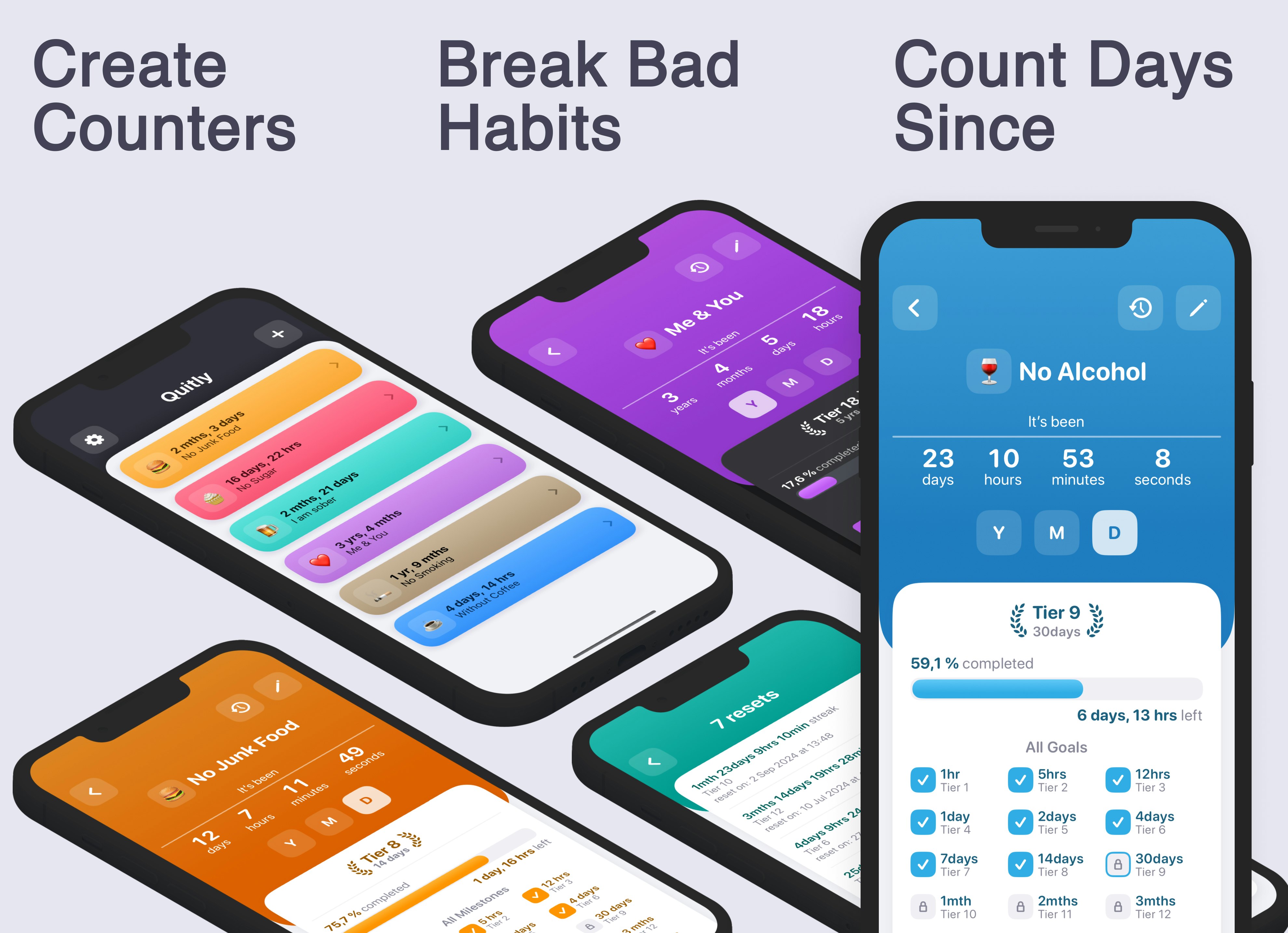 Quitly: Sober Days Counter