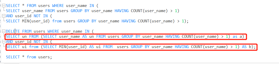 查询删除MySQL重复数据