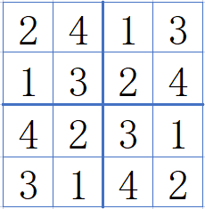 四阶数独的一个例子