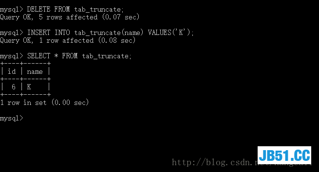 mysql truncate 条件_MySQL的TRUNCATE关键字