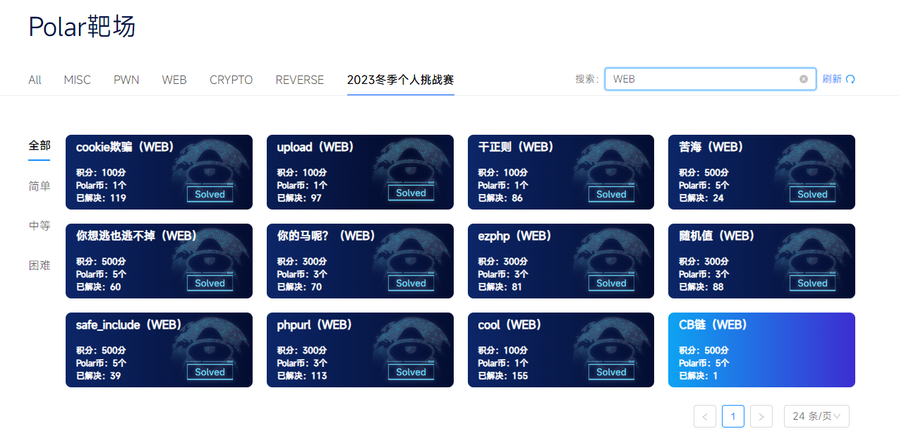 PolarCTF网络安全2023冬季个人挑战赛 WEB方向题解 WriteUp