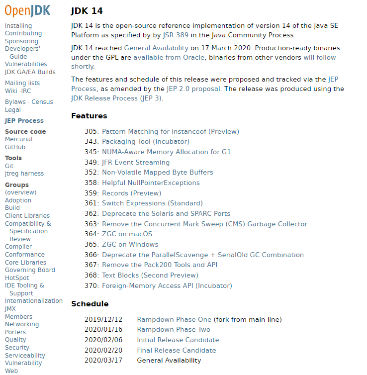 JDK14特性——概述语法变化