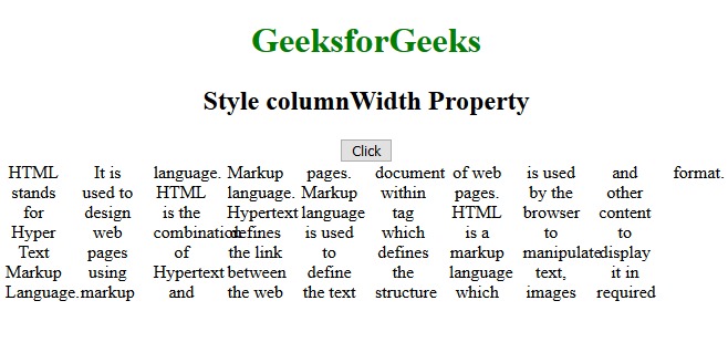 html代码style图片width,HTML Style columnWidth用法及代码示例