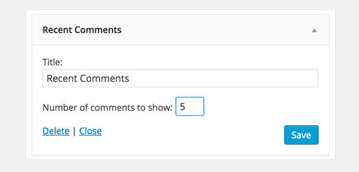 The default WordPress recent comments widget