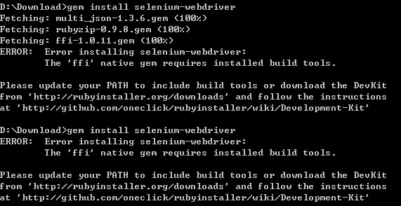 selenium ruby和java_Selenium 2之Ruby版——安装篇