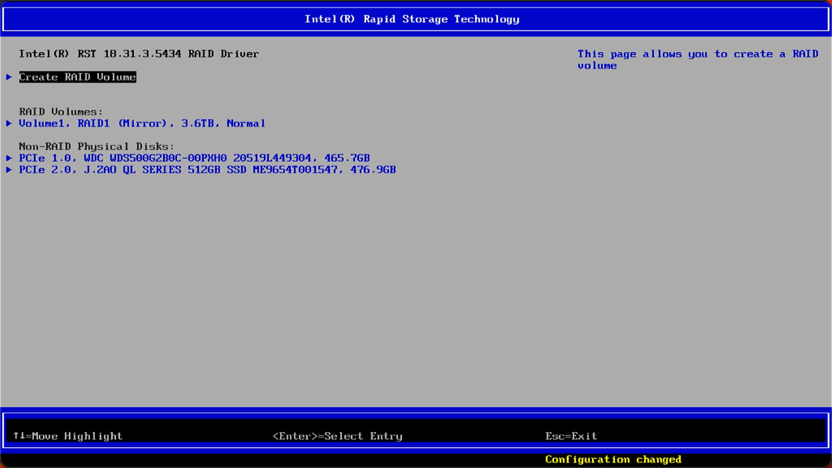 BIOS 自带的 Raid 程序