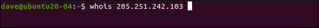 whois 205.251.242.103 in a terminal window.