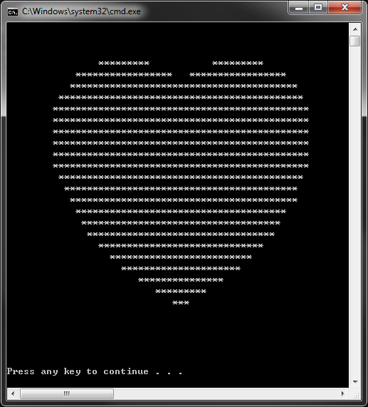 c语言画爱心带字如何用c语言画一个心形