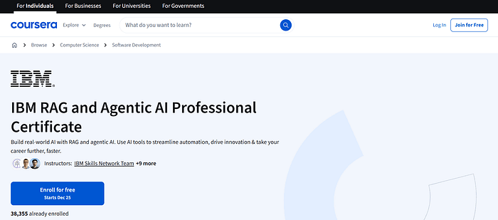 IBM RAG 与智能体 AI 专业证书