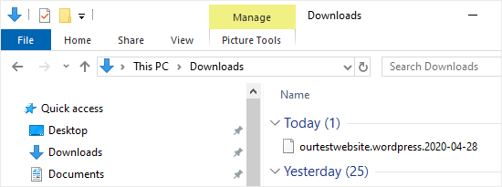 The downloaded .xml file containing your navigation menu items and pages