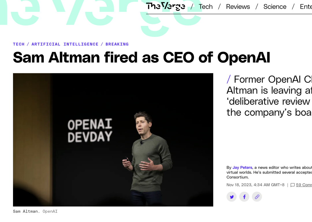 突发！“ChatGPT 之父”奥特曼被 OpenAI 开除！！乔布斯故事重演了？