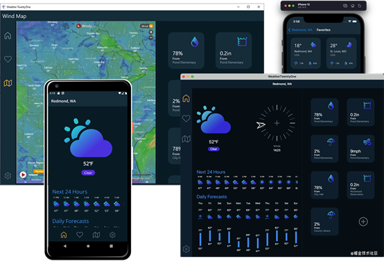 .NET MAUI 演示应用程序 WeatherTwentyOne.png