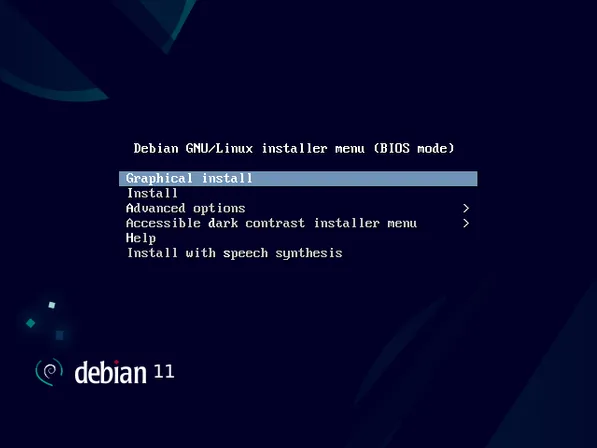 Choose-Graphical-Install-Debian11