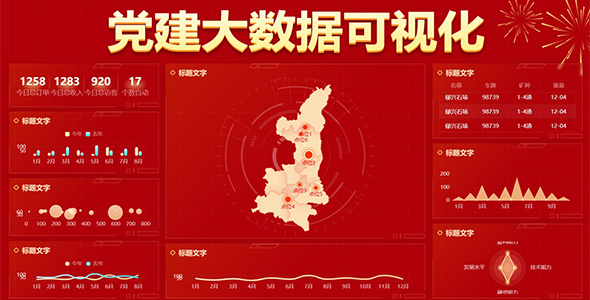 一套漂亮的红色大数据可视化页面HTML模板