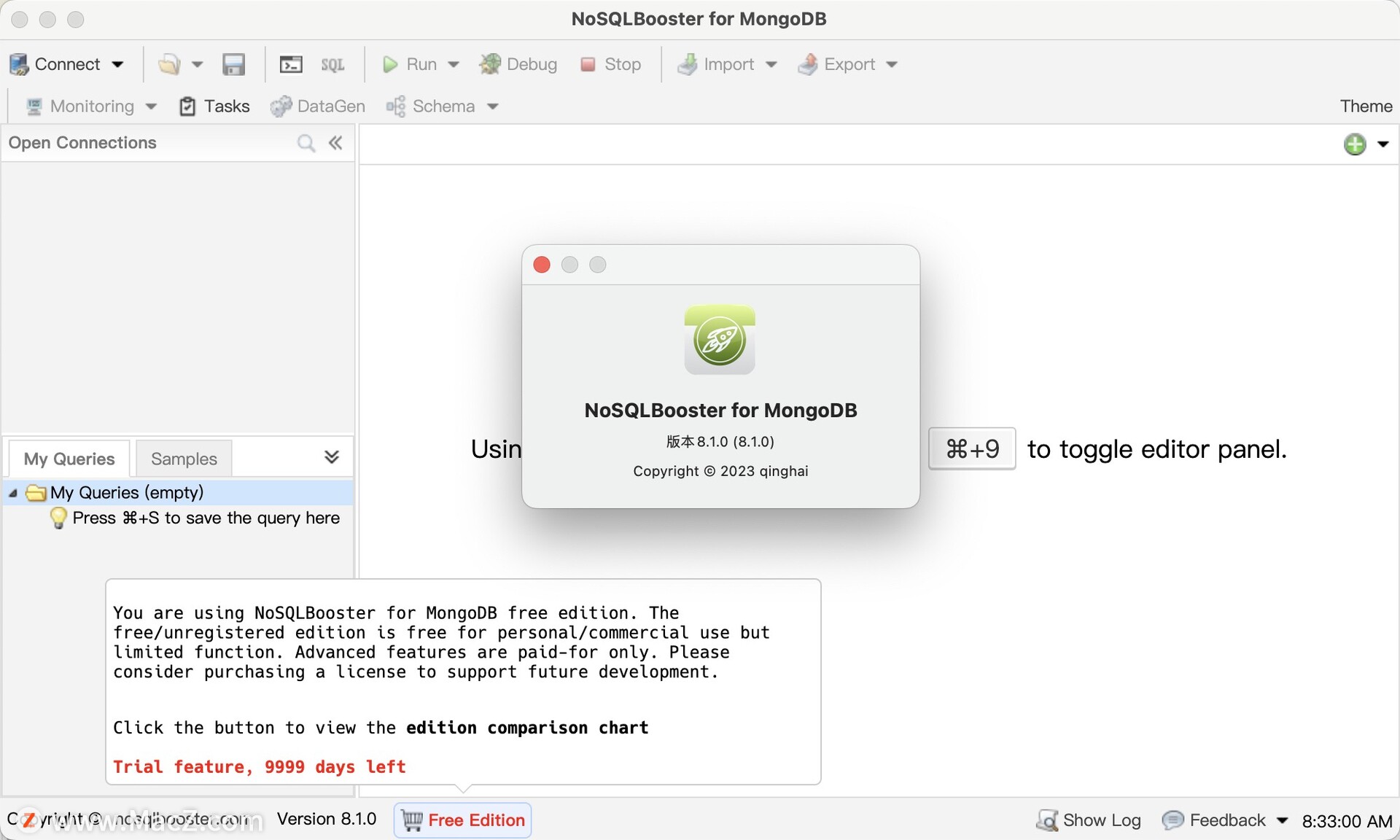 数据库管理软件NoSQLBooster for MongoDB 8.1 Mac
