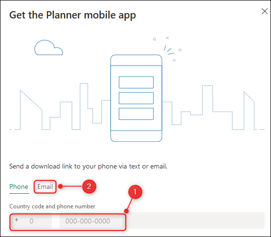 The "Get the Planner mobile app" panel.