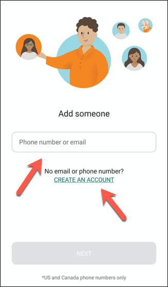 Type someone's email address or phone number to invite them to the Microsoft Family Safety app, and tap 