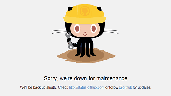 GitHub maintenance page