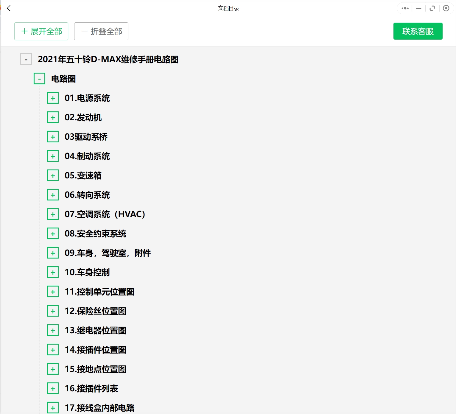 2015-2022年五十铃汽车维修手册和电路图[资料更新]