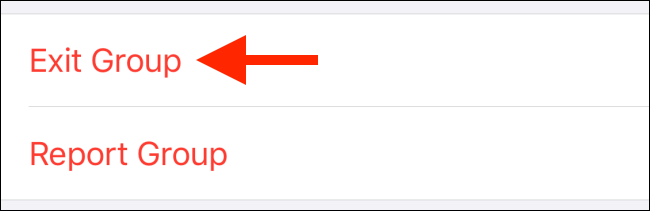 Tap "Exit Group."