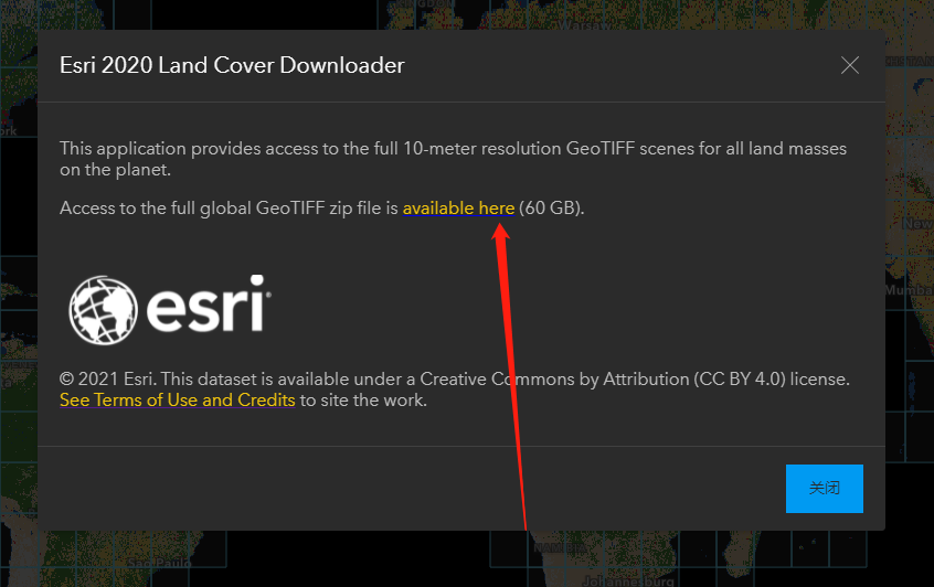Esri Land Cover 2020 10m esri 