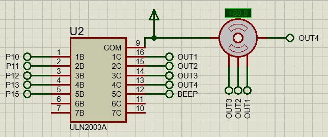 proteus simulates ULN2003 to control five-wire four-phase stepper motors