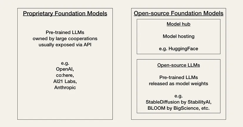专有和开源的基础模型
